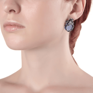 Giovanni Raspini Orecchini Bottone Orchidea Blu - 9267 - immagine 2